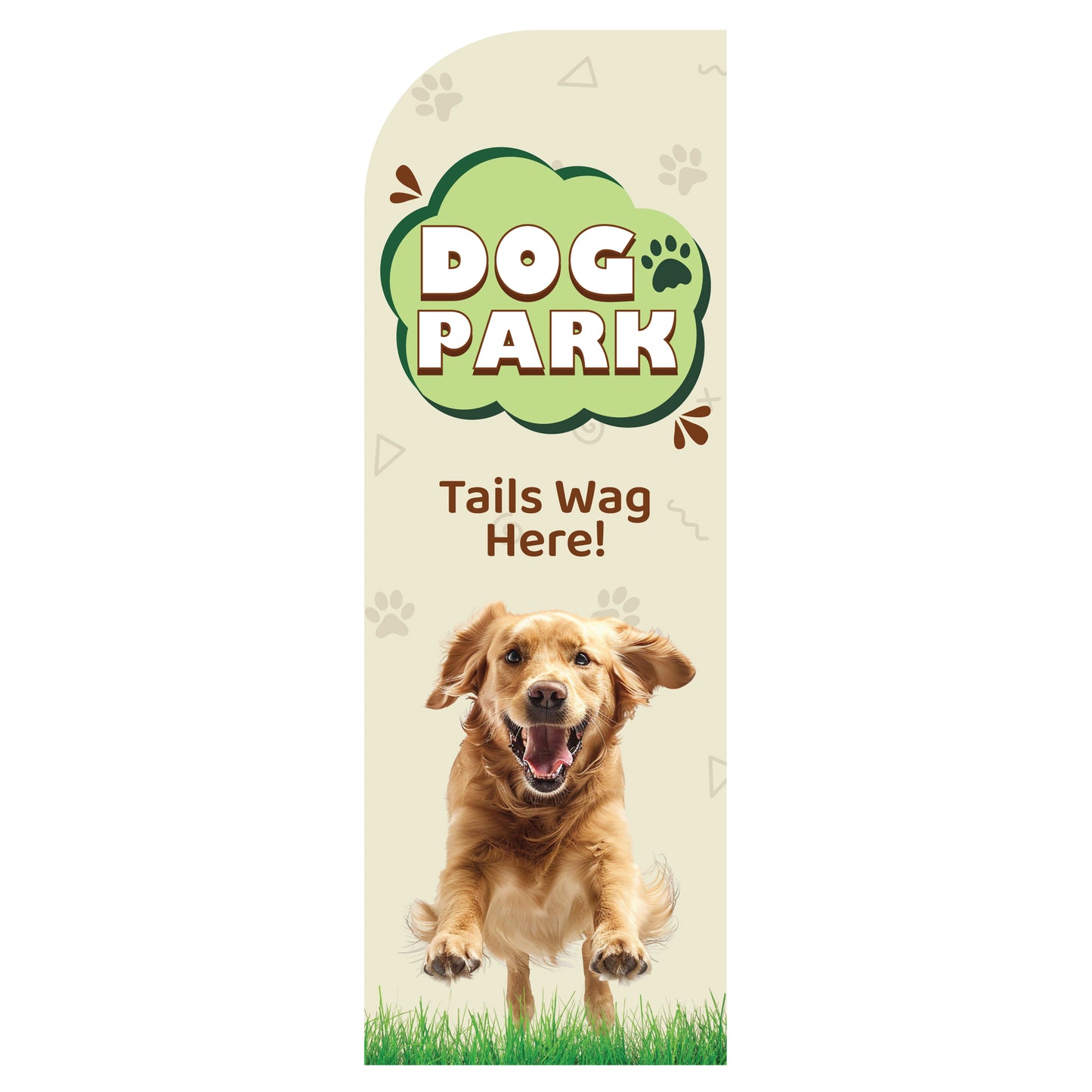 Flag - Tails Wag Here Tan